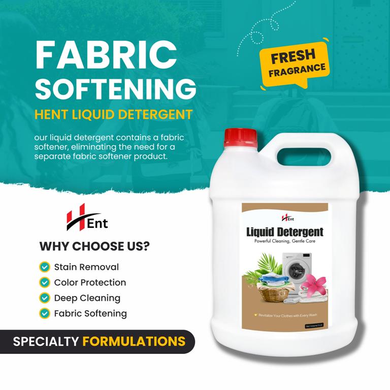 Hent Dynamic Cleanse- Matic Top Load Washing Machine Liquid Detergent with 2x Stain Removal and Colour Protect Technology